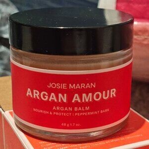 JOSIE MARAN- ARGAN AMOUR BALM NOURISH/PROTECT, PEPPERMINT BARK - 1.7 oz- NEW/BOX